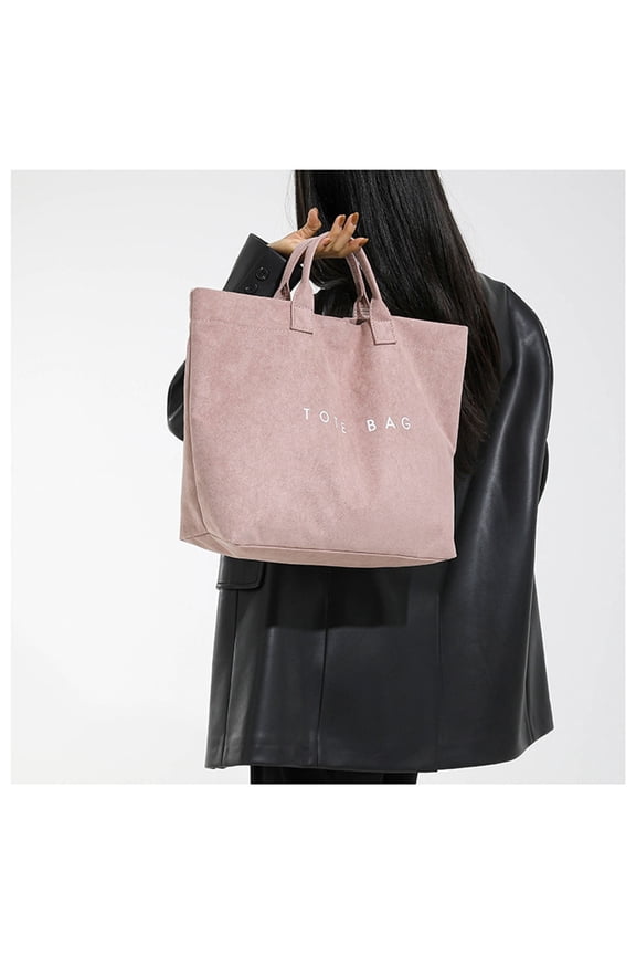 Womens Tote Bag Large Capacity Casual Versatile Shopper Work Commute Sturdy Recyclable with Hook Loop Closure Multiple Colors Birthday Gift 1 Pack Pink