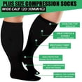 thumbnail image 2 of 3 Pairs Plus Size Compression Socks for Women and Men Wide Calf 20-30mmhg Extra Large Knee High Support for Circulation, 2 of 6