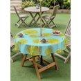 thumbnail image 4 of Outdoor Tablecloth with Umbrella Hole for Patio/Picnic/Party/Camping, Sliced Lemon Waterproof Table Cloth Round Cover Washable, Simple Summer Tropical Green (Dia 54"), 4 of 8