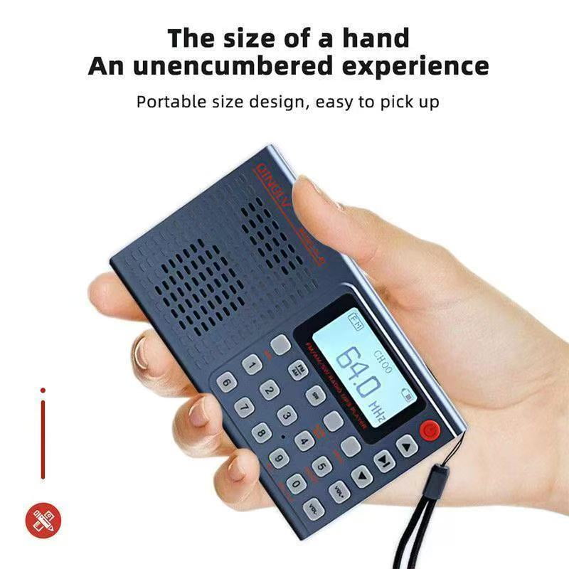 Portable Multi-Band Emergency Radio with Bluetooth, MP3 Player, Recording & Type-C Charging