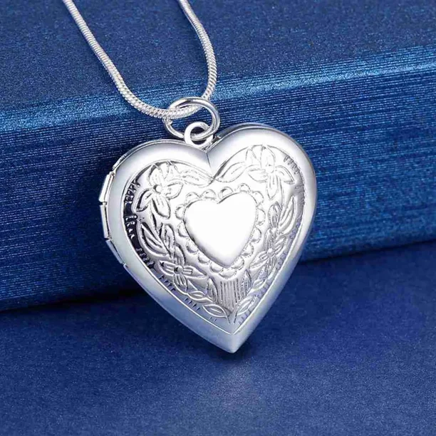 wholesale Lindo 40-75 cm 925 plata esterlina concha marco de fotos collar cadena para mujer hombre joyería de boda