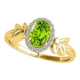 thumbnail image 1 of AoneJewelry Oval Shape Peridot and Diamond Ring In 10K Solid Rose, White & Yellow Gold, 1 of 5