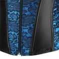 thumbnail image 5 of Womens Lace Up Corset Tops Overbust Corset Zipper bustier Corset Renaissance Corsets Blue L, 5 of 5