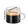 thumbnail image 3 of Noehoiugi Espresso Cups 1Pcs, 4 Oz Double Spouts Cups, Shot Glasses, Milk Cup With Handle, Clear Glass, Espresso Accessories For Machine, Small, 3 of 9