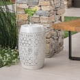 thumbnail image 3 of Noble House Ruby 12" Modern Iron Outdoor Side Table in White Finish, 3 of 12