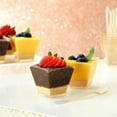 200Pack Gold Glitter Square Dessert Cups with Spoons, 100 Disposable