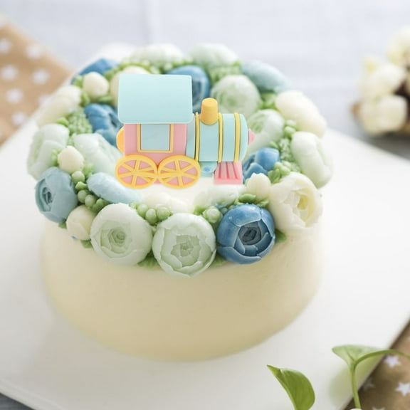 WHAMVOX  Cake Toppers for Boys Little Train Decoration Baby