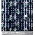 thumbnail image 1 of Soimoi Blue Velvet Fabric Bamboo Panda Jungle Print Fabric by the Yard 58 Inch Wide, 1 of 3