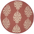 thumbnail image 2 of Safavieh Courtyard Jenny Medallion Indoor/Outdoor Area Rug, Red/Natural, 6'7" x 6'7" Round, 2 of 8