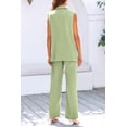 thumbnail image 4 of Conjunto PRETTYGARDEN Blazer sin Mangas y Pantalones Palazzo Verde Claro M, 4 of 7