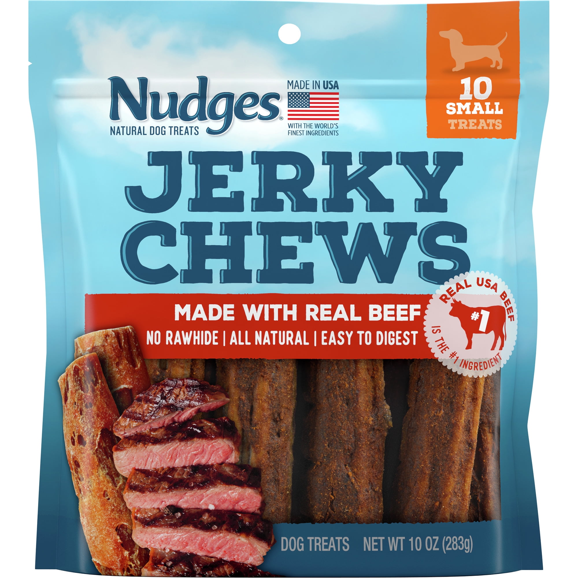 Blue Buffalo Nudges Jerky Chews Natural Dog Treats Small Breed, Beef