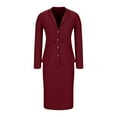 thumbnail image 4 of Wancir Women's 2 Piece Suit Skirt Set Business Casual Long Sleeve Blazer and Pencil Skirt, 4 of 7