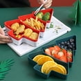 thumbnail image 2 of Christmas Tree Divided Snack Tray Plastic Serving Dish for Fruits Nuts Candy Stackable Food Platter for Holiday Parties Space-Saving Kitchen Organizer, 2 of 7
