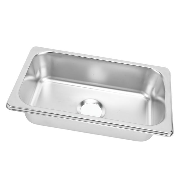 RV 304 Stainless Sink Kitchen Rectangular Hand Wash Basin Sink with 40mm Sewer Outlet for Boat Caravan Yachts Boats