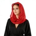 thumbnail image 2 of YUNAFFT Breathable Sequin Embellished Headscarf Hood for Women - Lightweight Solid Color Scarf Wrap with Charming Shimmer, 2 of 4