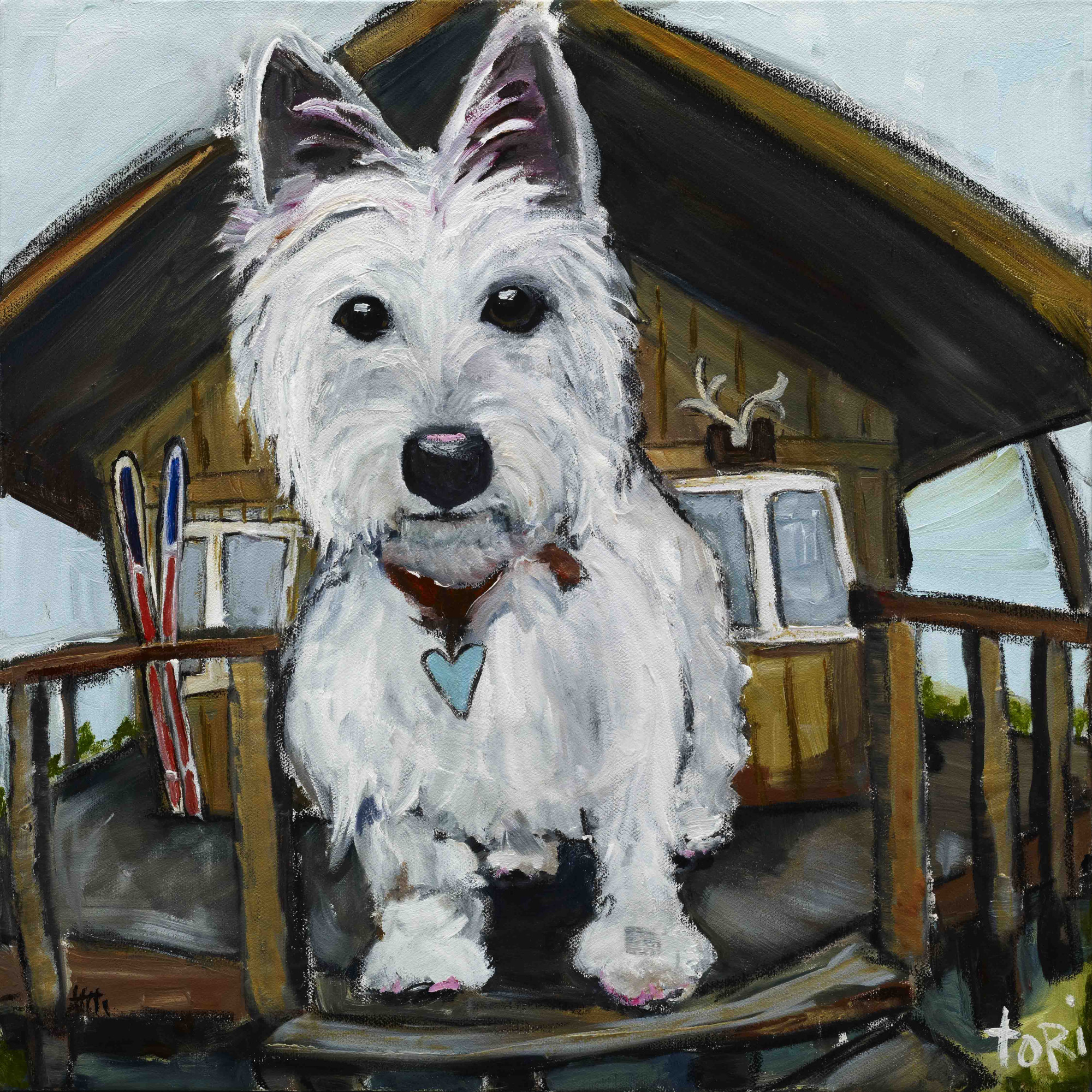 Marmont Hill Dash in Cabin by Tori Campisi Painting Print on Wrapped Canvas