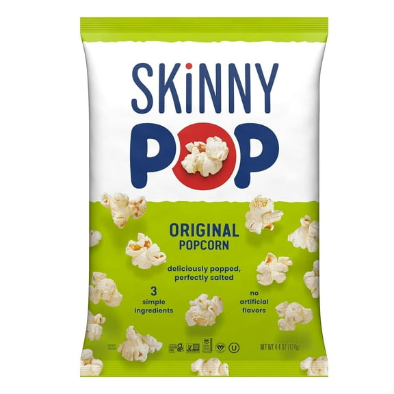 Pack of 2 SkinnyPop Original Popcorn, 4.4 oz (Package May Vary)