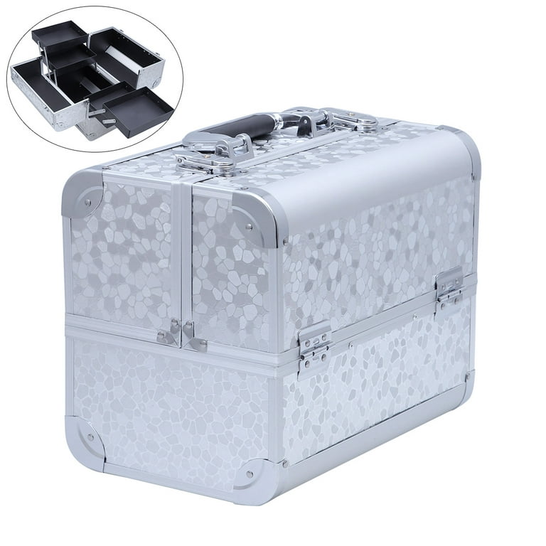 Portable Artist Aluminum Make up Case Makeup Box Large Capacity