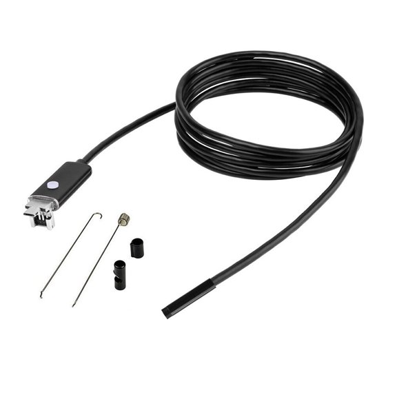 ZEHUANYU 2m 5.5mm 2-in-1 Waterproof 6-LED IP67 Waterproof Inspection Camera for Android Phones & PC (Black)