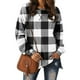 thumbnail image 5 of Jersey femenino a cuadros de manga larga para mujer sudadera con capucha deportiva con abertura en la parte inferior informal para niña, negro, XXL sidaley  AP003845-05, 5 of 7