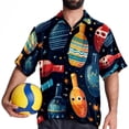 thumbnail image 4 of Bowling Men's Short Sleeve Beach Shirts, Hawaiian Printed Button Down Summer Casual Unisex Men's Shirts, 4 of 6