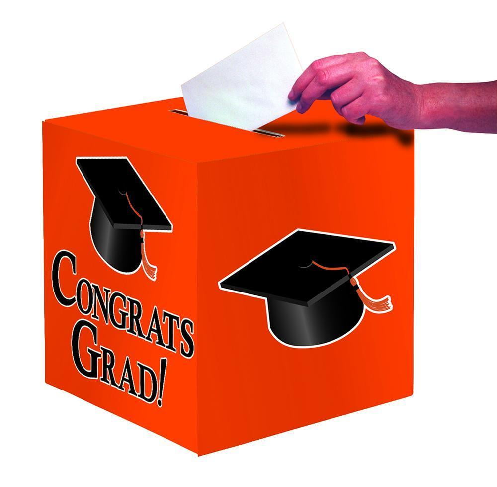Creative Converting Graduation Card Box, Grad, 9" Orange ...