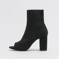 thumbnail image 5 of Mepaouo Peep Toe Booties for Women Knit Chunky Block Heels Sandals Casual Slip On Dress Sock Boots, 5 of 8