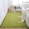 thumbnail image 4 of Homore Modern Shaggy Velvet Carpet for Living Room, 4' x 5.3' , Green, 4 of 7