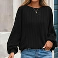 thumbnail image 5 of Ultra Soft Textured Sweatshirt for Womens Relaxed Fit Athletic Stretch Pullover Sweater Blouses Velvet Knit Sweater Shirts Baggy Boho Spring Tops, 5 of 7