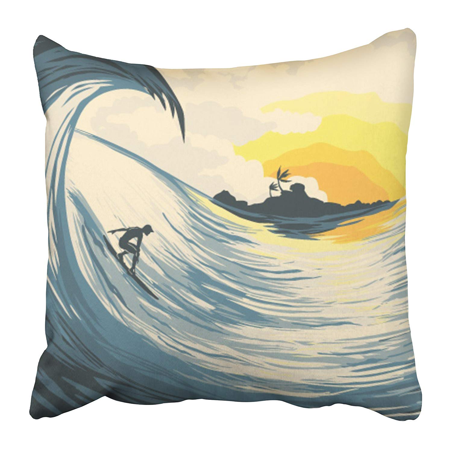 Arhome Surf Tropical Island Wave And Surfer At Sunset Beach Silhouette Summer Drawing Sea Pillow Case Cushion Cover 16x16 Inch Walmart Com Walmart Com Arhome Surf Tropical Island Wave And Surfer At Sunset Beach Silhouette Summer Drawing Sea Pillow Case Cushion Cover 16x16 Inch Walmart Com Walmart Com