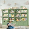 thumbnail image 4 of Homfa 6 Cube Toy Storage, Cube Organizer with Sliding Rack, 3 Drawer Kids Bookcase and Bookshelf, Green, 4 of 7