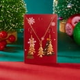 thumbnail image 7 of NICKSUN Christmas Tree Necklace Earrings Set for Women Gold Snowman Pendant Necklace Dangle Earrings Fashion Christmas Jewelry Set for Women, 7 of 7