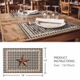 thumbnail image 3 of Placemats Set of 4, Texas Star Vintage Woven Placemat, Linen Place Mats for Kitchen/Dining Tables, Retro Country Brown Stars Checkered Washable Table Mats for Party, 3 of 8