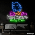 thumbnail image 3 of Craftnamesign Ice Cream Healthy Fresh Neon Sign, Ice Cream Shop Decor, 3 of 4