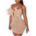 thumbnail image 1 of Gspmoly Robe pour Femme, Robe Moulante Moulante Unie Aguichant pour Femme Sans Manches à Col en V, Robe de Cocktail, Cadeaux des Fêtes, 1 of 6