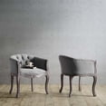 thumbnail image 5 of Modway Crown Vintage French Upholstered Fabric Dining Armchair Set of 2 in Light Gray, 5 of 5