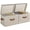 Brown and Beige, variant on Closet Storage Bin with Lids, Decorative Storage Boxes with Handles, Fabric Storage Bins for Clothes, Jumbo, Mixing of Beige, White & Ivory, 2-Pack