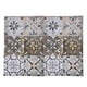 thumbnail image 1 of Pegatinas autoadhesivas para azulejos de cerámica, estilo retro vintage, paquete de 2, impermeables, gris claro con bordes dorados, perfectas para decoración de cocina y baño, 1 of 10