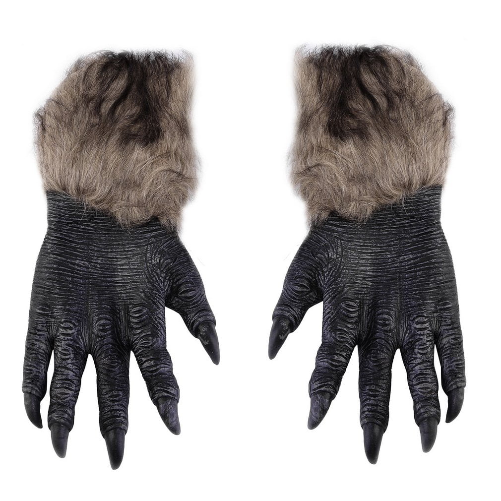 cnmodle halloween werewolf gloves latex furry animal hand gloves halloween prop