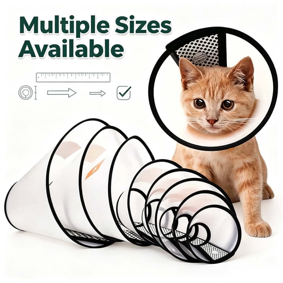 Adjustable Cat Collars & Cones Protect from Licking, Dog Neck Cone For Cats Dogs Protect from Biting _ #01 _ A _ 6"-7"