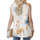 thumbnail image 2 of Gibobby Chaquetas y abrigos para mujer Bolsillos de mujer para primavera y otoño Estampado floral Sin mangas Solapa Chaqueta de traje informal (Blanco, M), 2 of 4