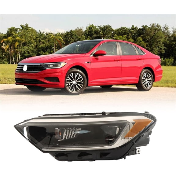 LABLT Headlight Assembly Replacement for Jetta SEL 2019-2022 Black Headlights with DRL Set Driver Side VW2502175