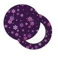thumbnail image 2 of Goofa Purple Snow Flakes Printed Stool Covers Round, Waterproof Round Bar Stool Covers Anti-Slip Round Bar Stool Seat Cover with Elastic Bands Durable-13 inch, 2 of 7