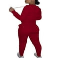 thumbnail image 2 of Women Hooded Tops Trousers Pocket Drawstring Elastic Waist Set, 2 of 7