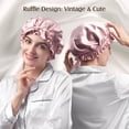 thumbnail image 4 of Gorro de seda YFONG de doble capa, 100% seda morera, rosa, 4 of 8