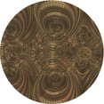 thumbnail image 1 of Ahgly Tapis Rond Lavable en Machine Intérieur Transitionnel Marron Clair, 7 Pieds Rond, 1 of 7