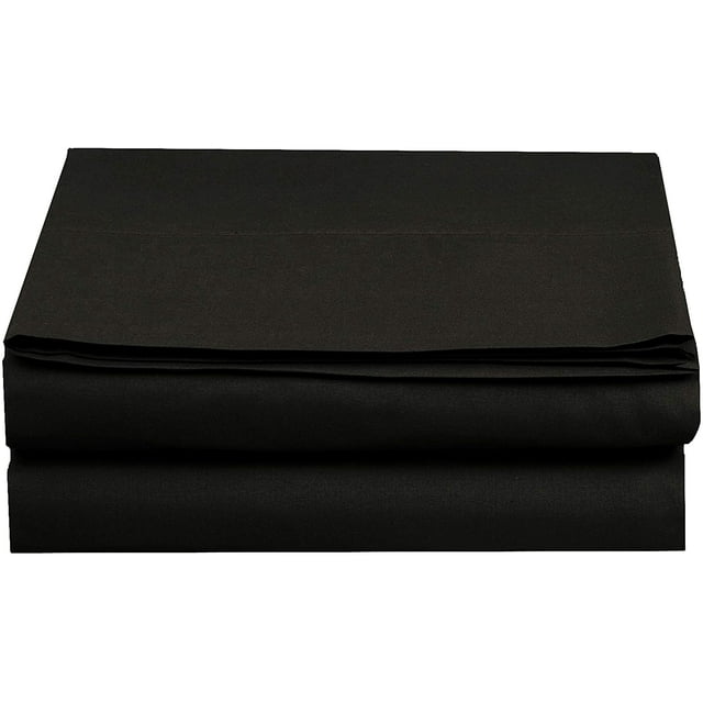 Mocassi 1500 Thread Count Pack of 4 Flat Sheet,Queen, Black