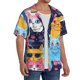 thumbnail image 2 of Balery Colorful Cats Pattern Art Camisa Casual de Manga Corta con Botones para Hombre, Texturizada, Estilo Cubano, para Playa, Verano-Large, 2 of 5
