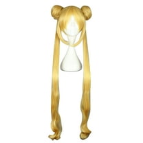 Unique Bargains Wigs for Women 39" Gold Tone Wigs with Wig Cap