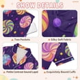 thumbnail image 4 of FORMRS Kids Short Sleeve Top and Pants Pajama Set Unisex Satin 2-Piece Sleepwear, Sizes 5-6Y, Candy Cosmic Swirls, 4 of 8